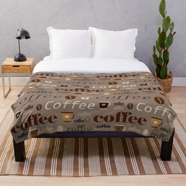 Item preview, Coffee Theme with Cups Beans and Coffee on Gray Background designed and sold by JupiterCyclops.