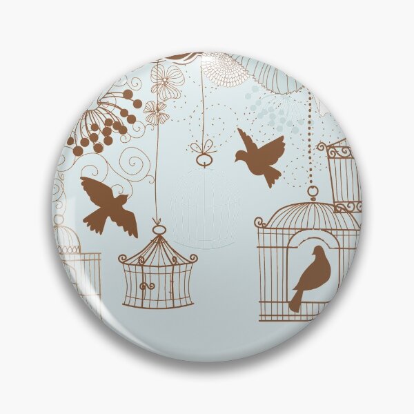 Item preview, Modern Floral Birdcage Blue designed and sold by SpiceTree.