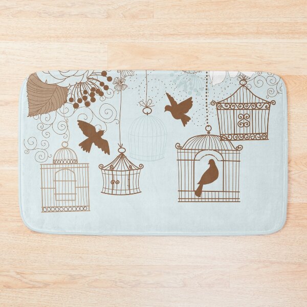 Item preview, Modern Floral Birdcage Blue designed and sold by SpiceTree.