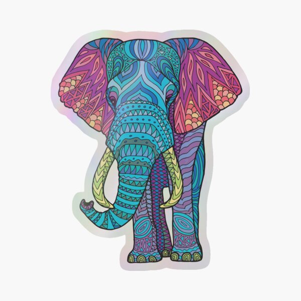 Colorful Zentangle Elephant