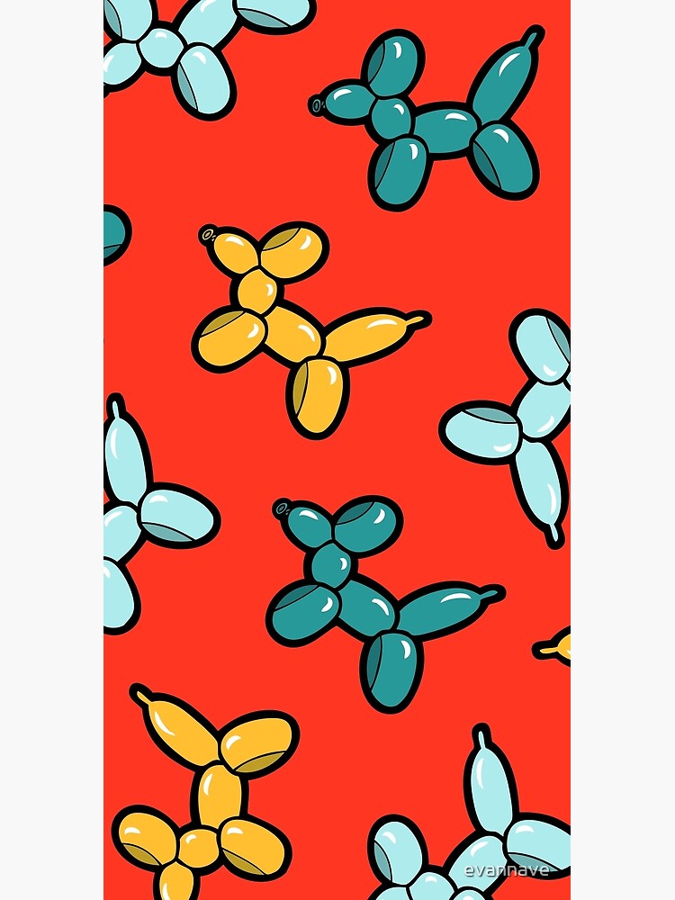 Balloon Animal Dogs Pattern in Red by evannave