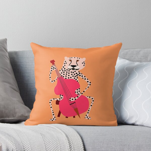 Item preview, Cheetah Musician Playing Red Bass designed and sold by DCamille.