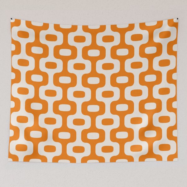 Item preview, Ipanema Orange and White Pattern designed and sold by StupidHeadArt.