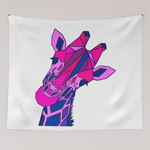 Item preview, Jirafa Geométrica - Rosa Azul designed and sold by Geometricshow.