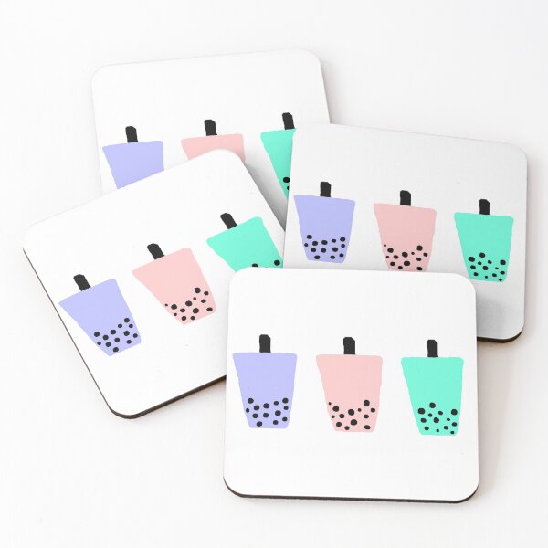 Item preview, 3 pastel boba drinks sticker pack designed and sold by Ellamcf22.