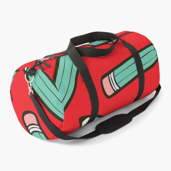 Pencil Power Red Pattern Duffle Bag
