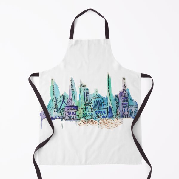 Item preview, Riga City Skyline Watercolour designed and sold by catherinekass.