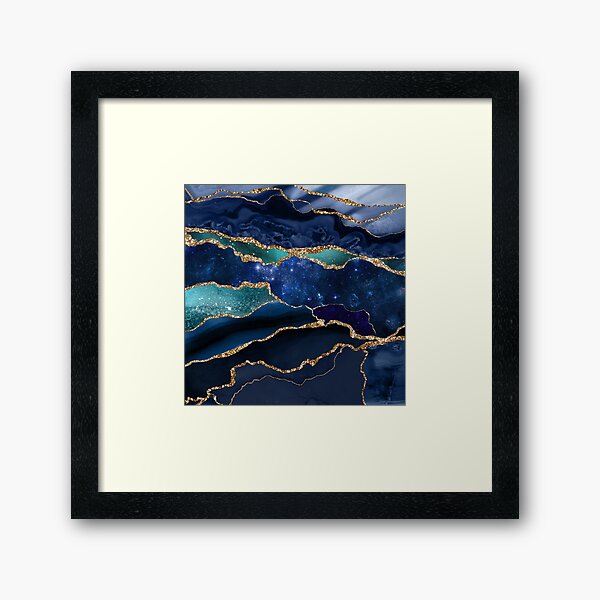 Glamour Milky Way Marble Galaxy I Framed Art Print