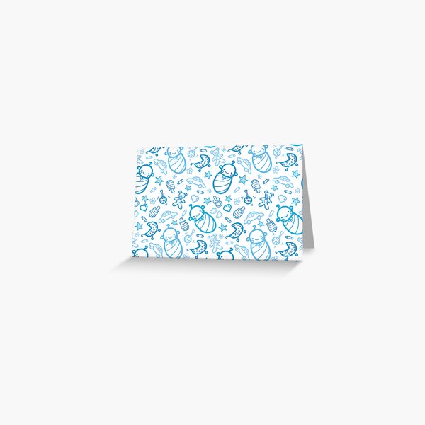 Cute baby boy pattern Greeting Card
