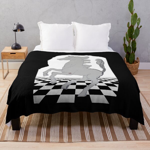 Item preview, Horse Dancing on Chess Board (drawing by ACCI) on Black designed and sold by VanyssaGraphics.