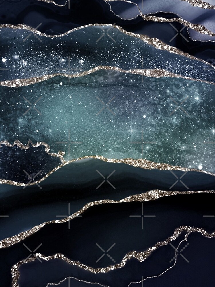 Glamour Night Black Milky Way Marble Galaxy by MysticMarble