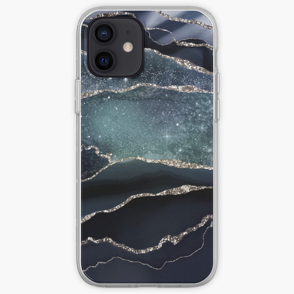 Glamour Night Black Milky Way Marble Galaxy iPhone Case & Cover