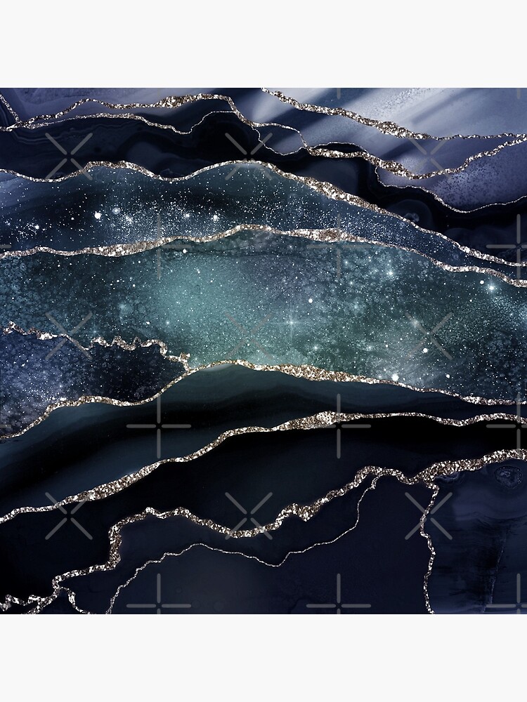 Glamour Night Black Milky Way Marble Galaxy by MysticMarble