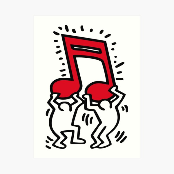 Keith Haring - Music Talking Heads Abstract Pop Art - Camiseta Lámina artística