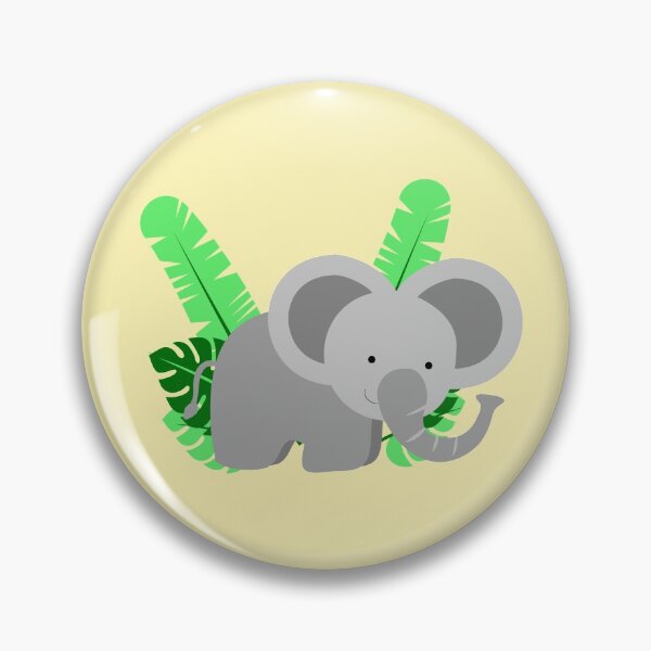 Item preview, Cute Elephant surrounded by tropical leaves Illustration for Kids and Toddlers designed and sold by CLPDesignLab.