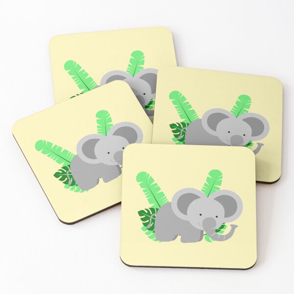 Item preview, Cute Elephant surrounded by tropical leaves Illustration for Kids and Toddlers designed and sold by CLPDesignLab.