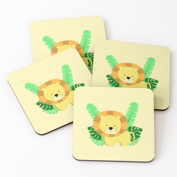 Item preview, Cute Lion surrounded by tropical leaves Illustration for Kids and Toddlers designed and sold by CLPDesignLab.
