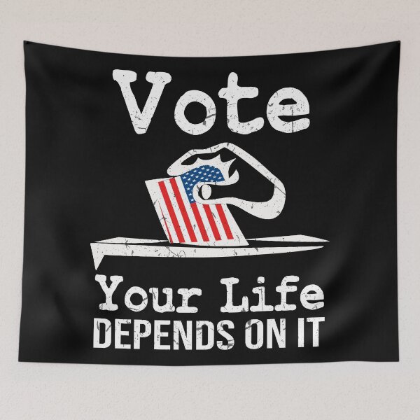 Item preview, Vote Your Life Depends On It Vintage American Flag designed and sold by 2MDesign.