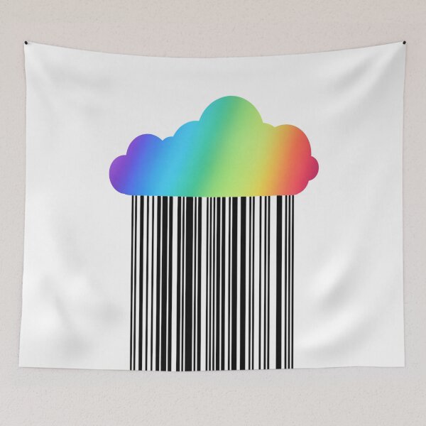 Item preview, Rainbow cloud with black rain pattern  designed and sold by Nishad4.