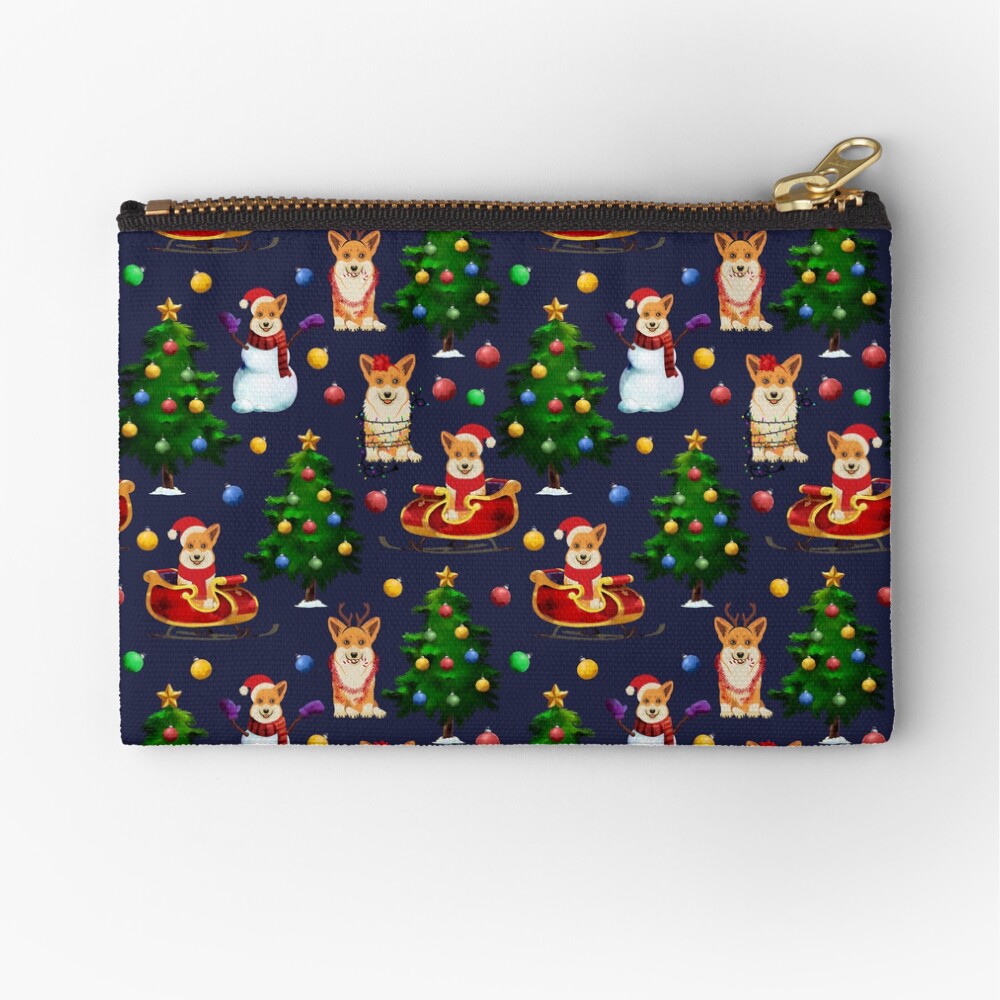 Corgi Christmas Zipper Pouch