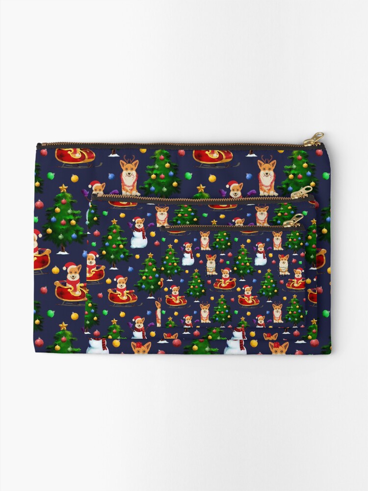 Alternate view of Corgi Christmas Zipper Pouch
