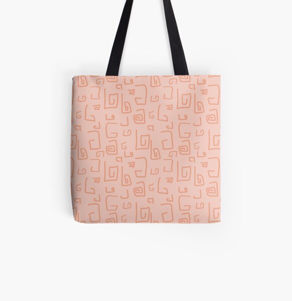 Random Doodles | Coral Peach | Pattern All Over Print Tote Bag