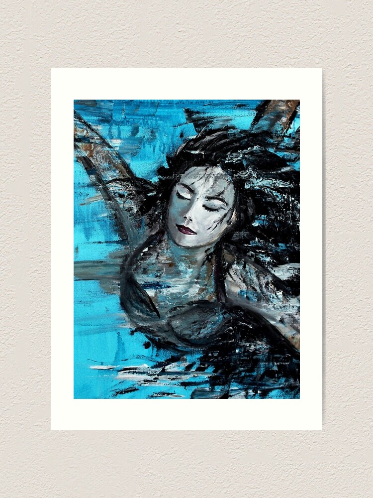 Alternate view of The Swimmer - painted Art Print