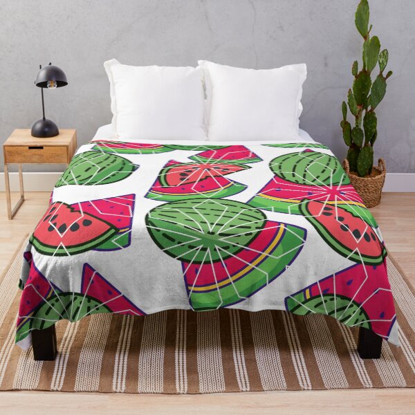 Item preview, Green watermelon summary fruit pattern designed and sold by nerobi.