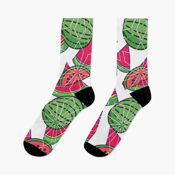 Item preview, Green watermelon summary fruit pattern designed and sold by nerobi.