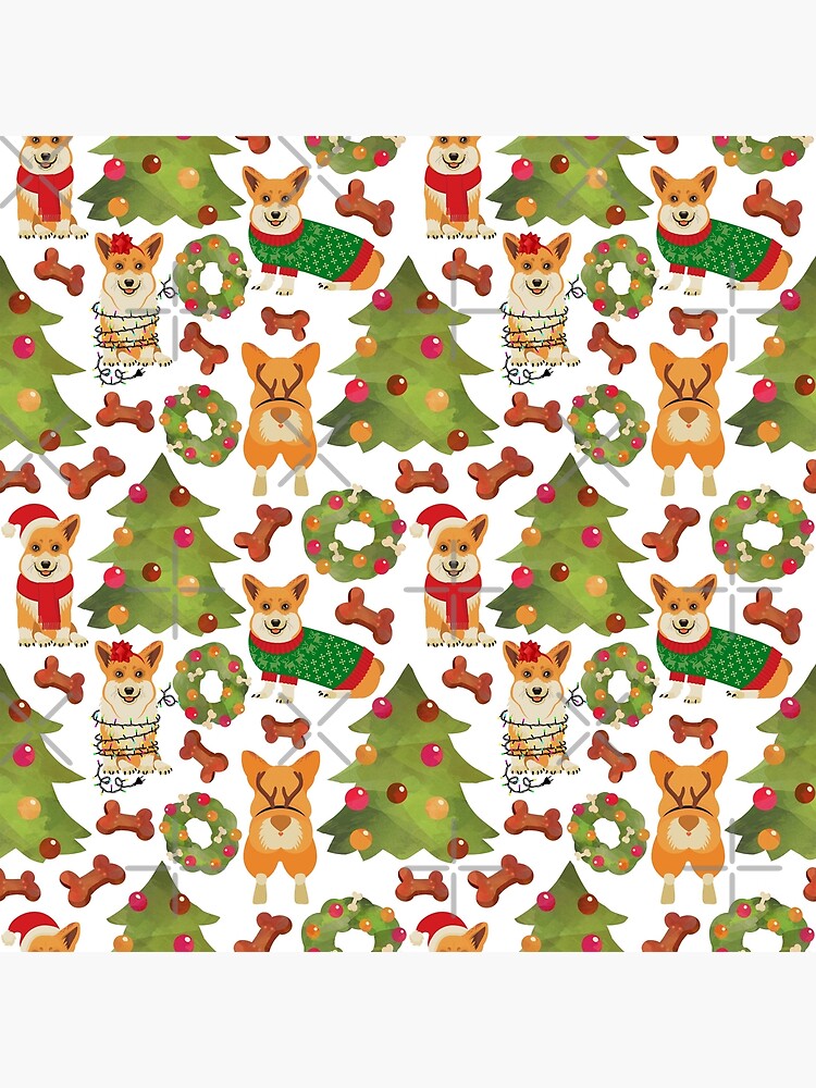Corgi Christmas White by Corgiworld