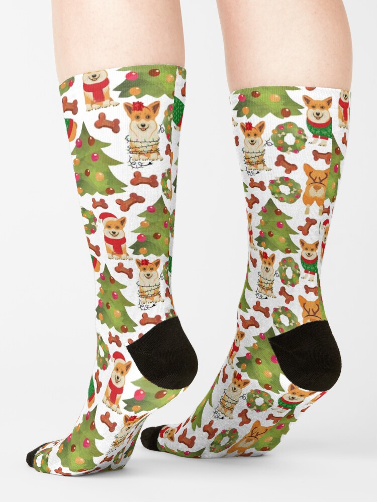 Alternate view of Corgi Christmas White Socks