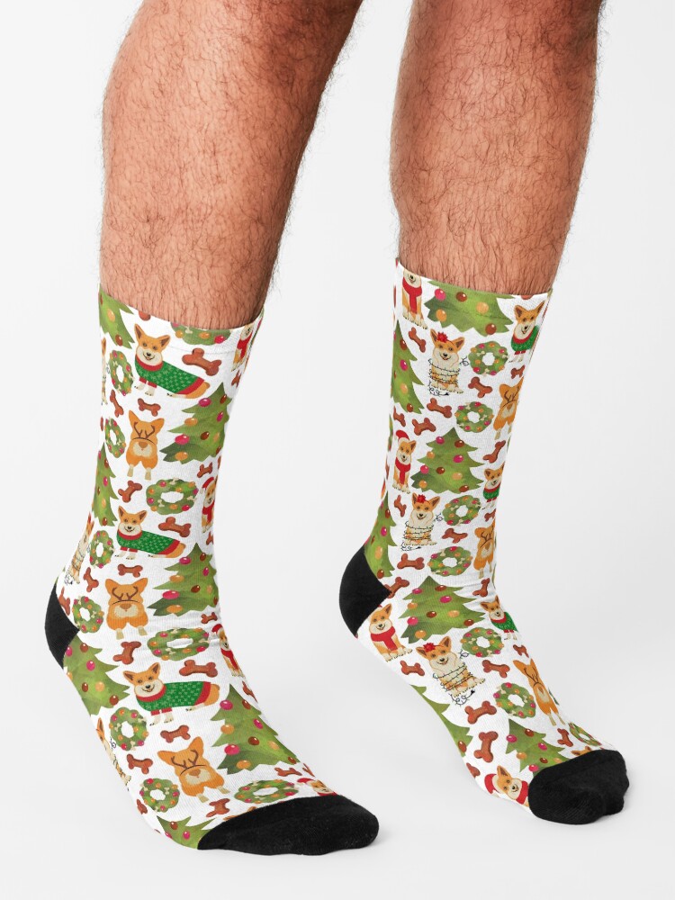 Alternate view of Corgi Christmas White Socks