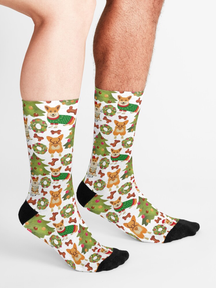 Alternate view of Corgi Christmas White Socks