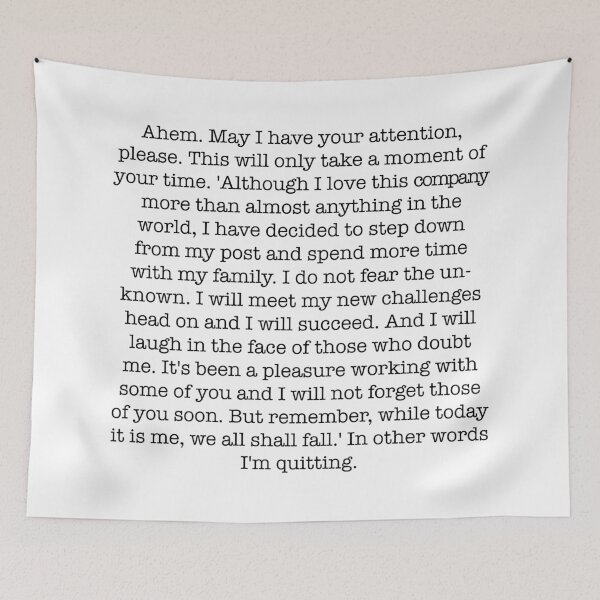 Item preview, Dwight Shrute's quitting speach designed and sold by Ed-Designs-Art.