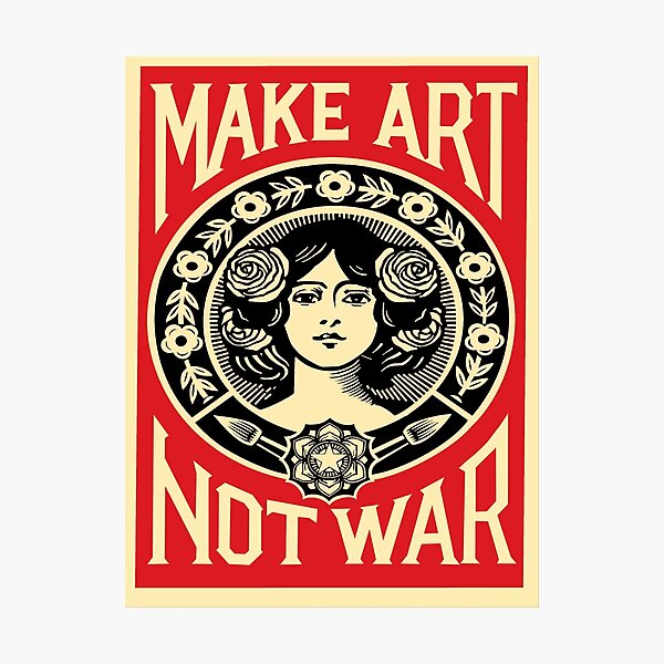 Item preview, MAKE ART NOT WAR designed and sold by Gwenjimann.
