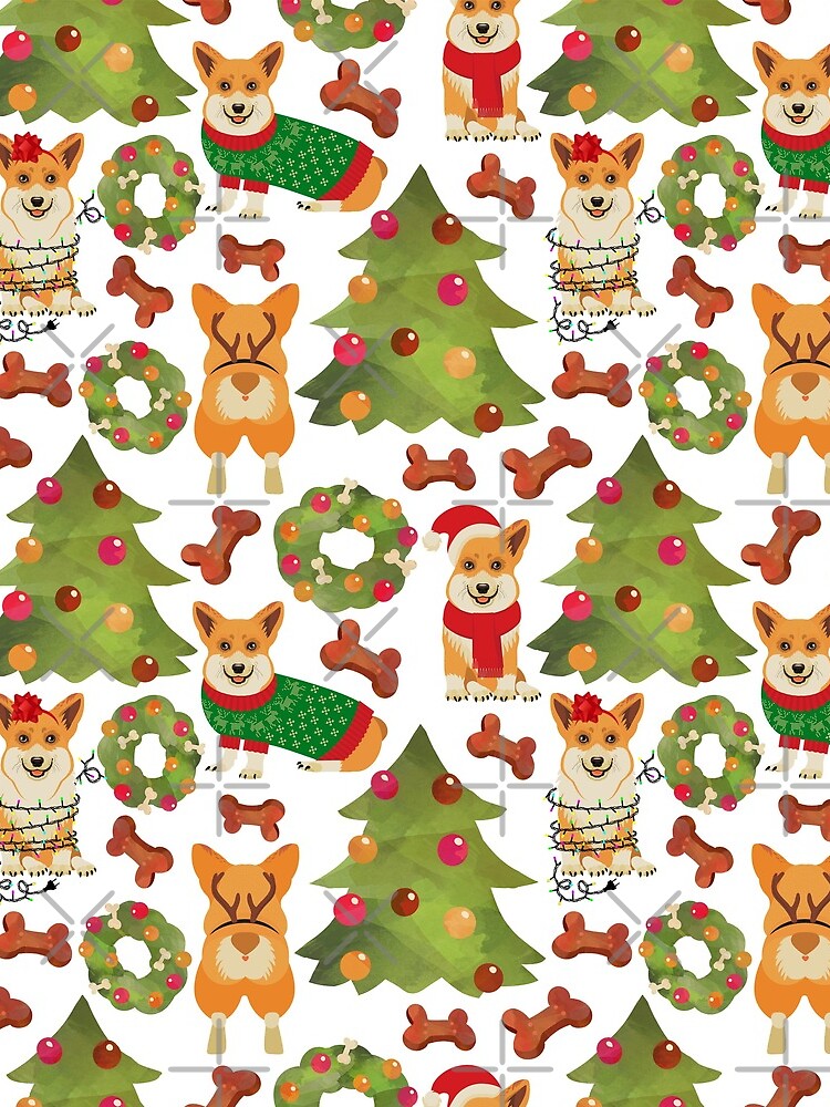 Corgi Christmas White by Corgiworld