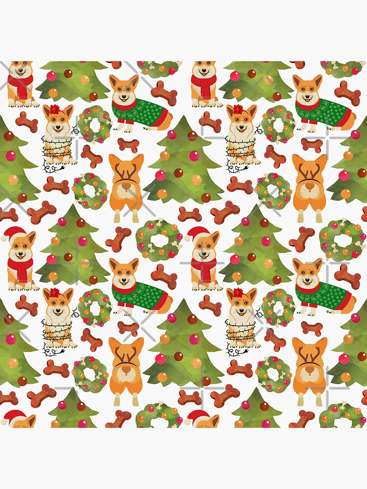 Corgi Christmas White by Corgiworld