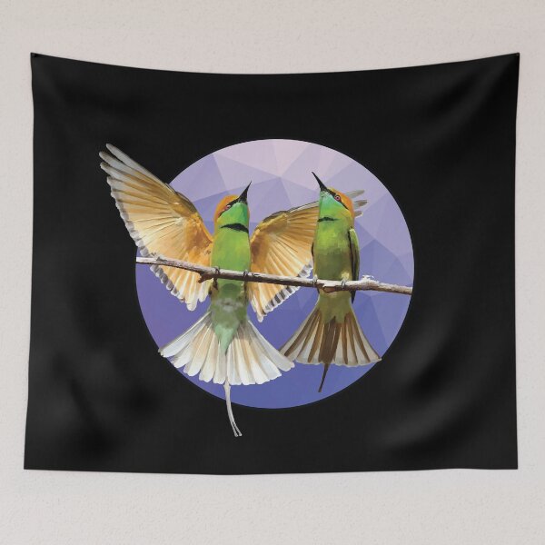 Item preview, Colorful birds on a branch - Small bird in tree - Bird Images, Bird artwork designed and sold by LookFrog.