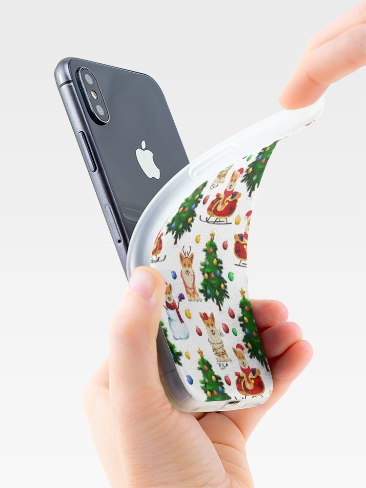 Alternate view of Corgis Christmas Pattern White iPhone Case & Cover