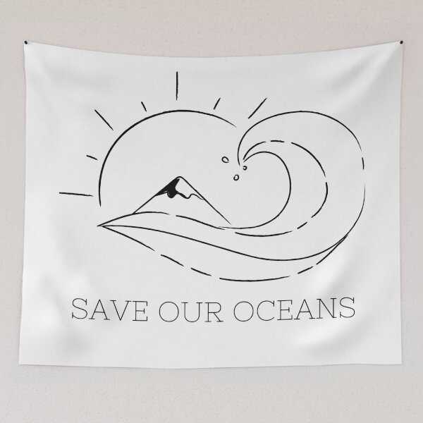 Item preview, Save our oceans with wave and mountain designed and sold by STAR10008.