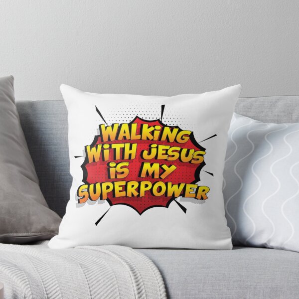 Item preview, Walking with Jesus is my Superpower Funny Design Walking with Jesus Gift designed and sold by Custom365.