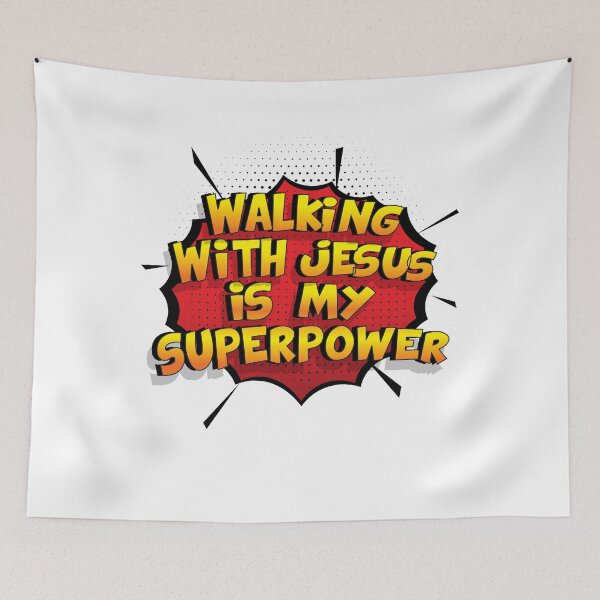 Item preview, Walking with Jesus is my Superpower Funny Design Walking with Jesus Gift designed and sold by Custom365.