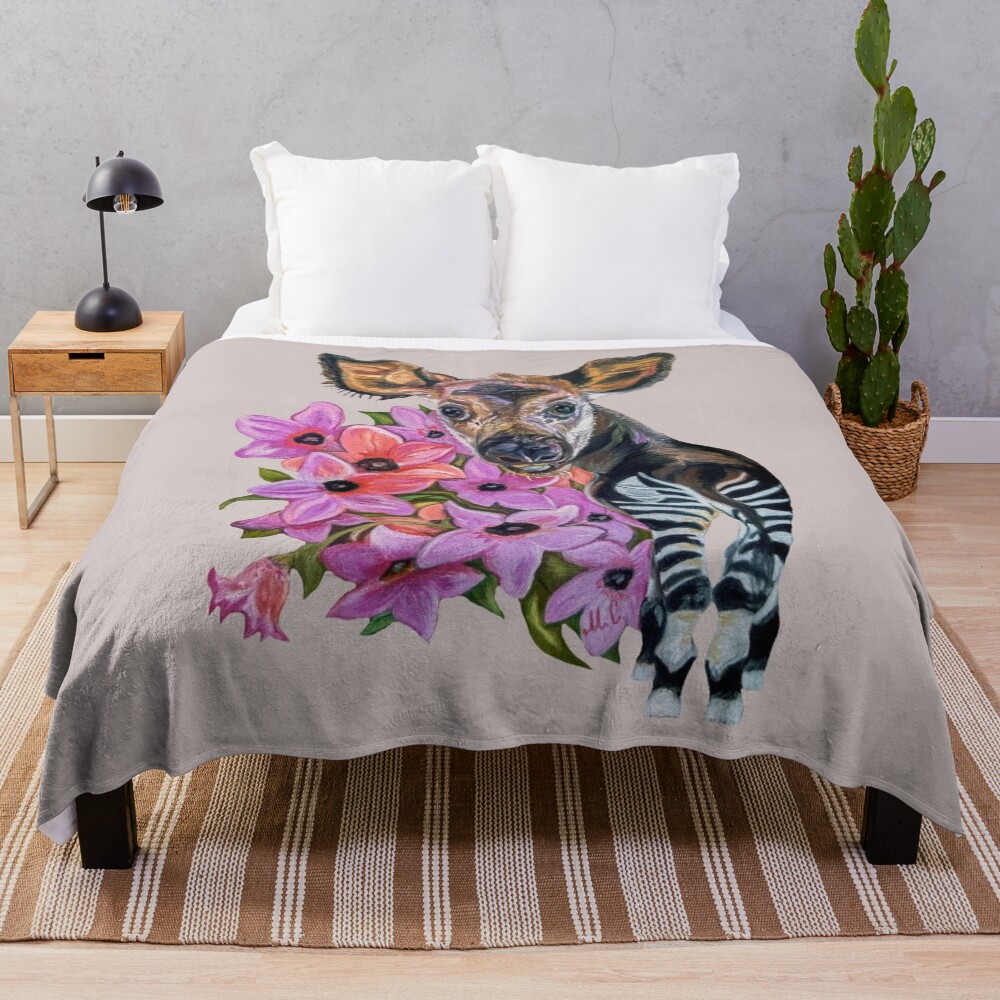 Baby Okapi Throw Blanket