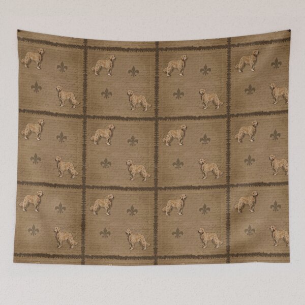 Item preview, Golden retriever dogs on calligraphy designed and sold by AnnaB264.