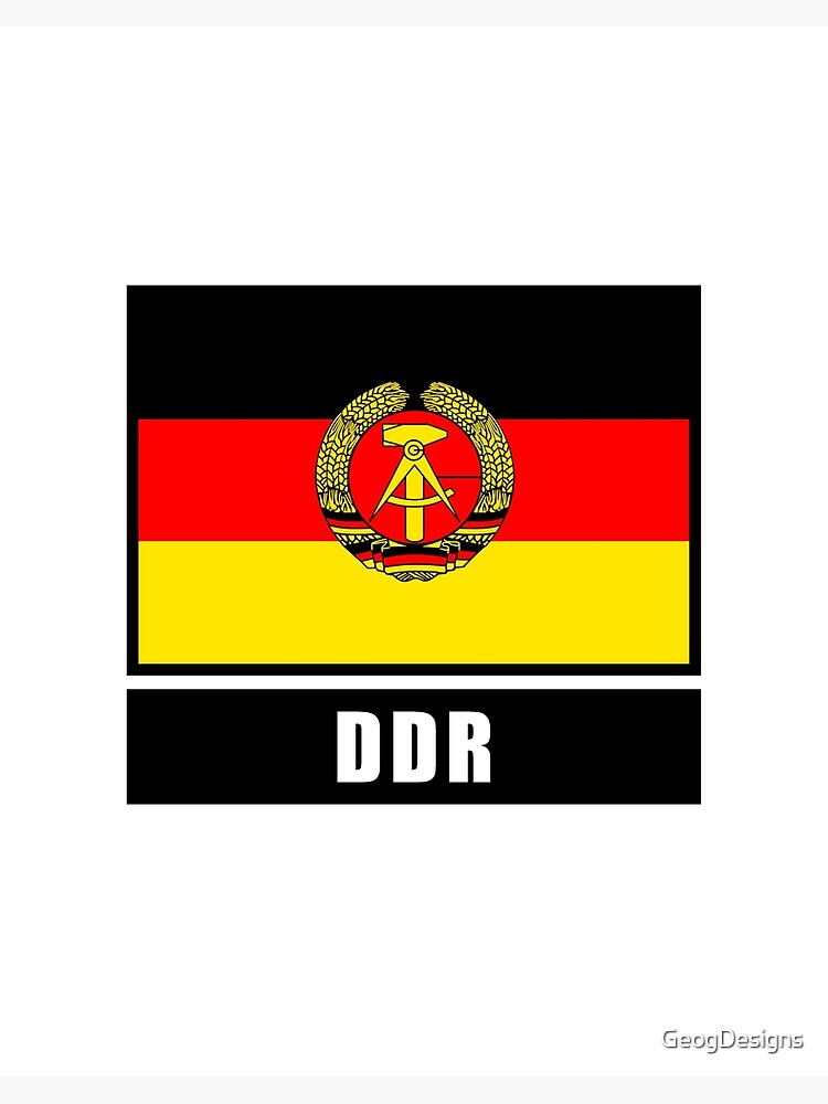 Galeriedruck mit DDR Ostdeutschland Flagge Fahne von GeogDesigns