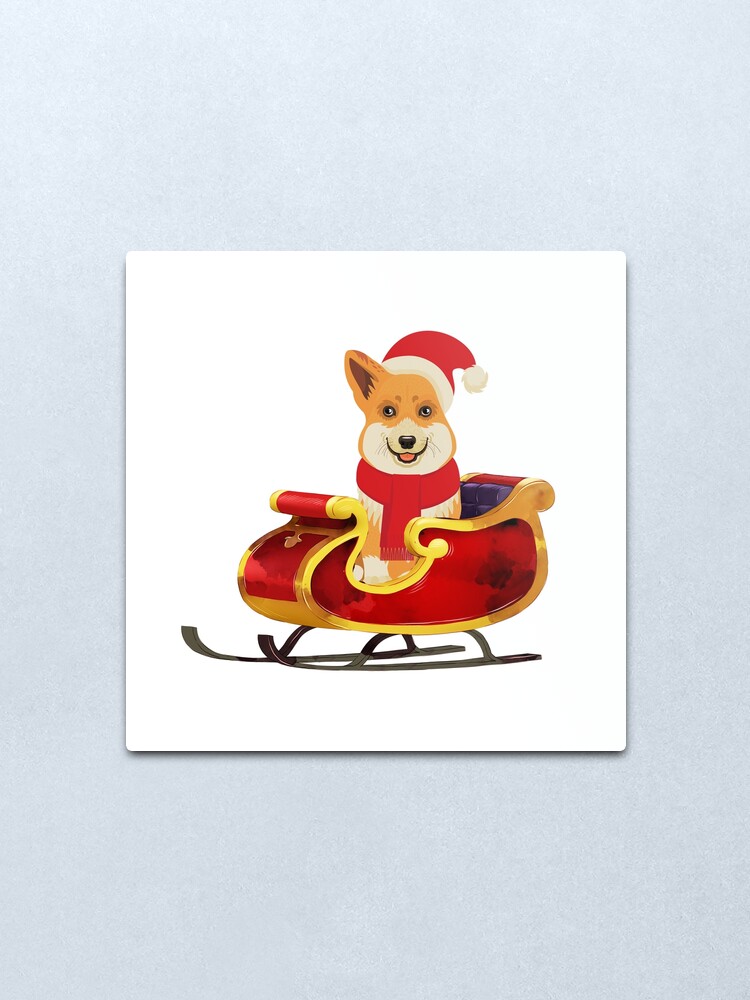 Alternate view of Merry Corgmess Metal Print