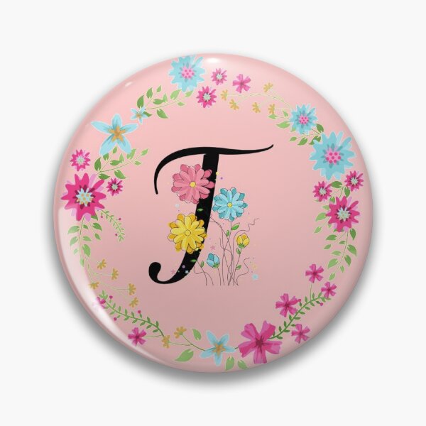 Item preview, Pink Floral Monogram Initial Letter T designed and sold by BleuSky.