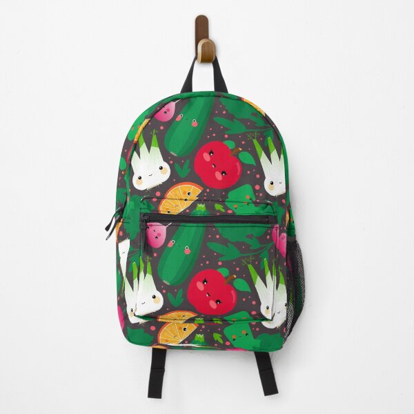 Item preview, Kawaii Illustration Pattern with Vegetables and Fruits like Zucchini, Apple, Orange and Fennel designed and sold by Pia Kolle.