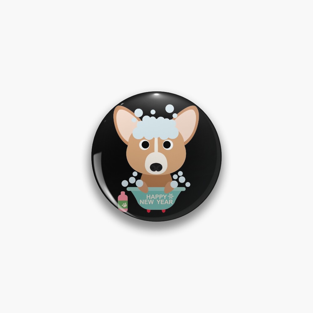 Corgis - Happy New Year Pin