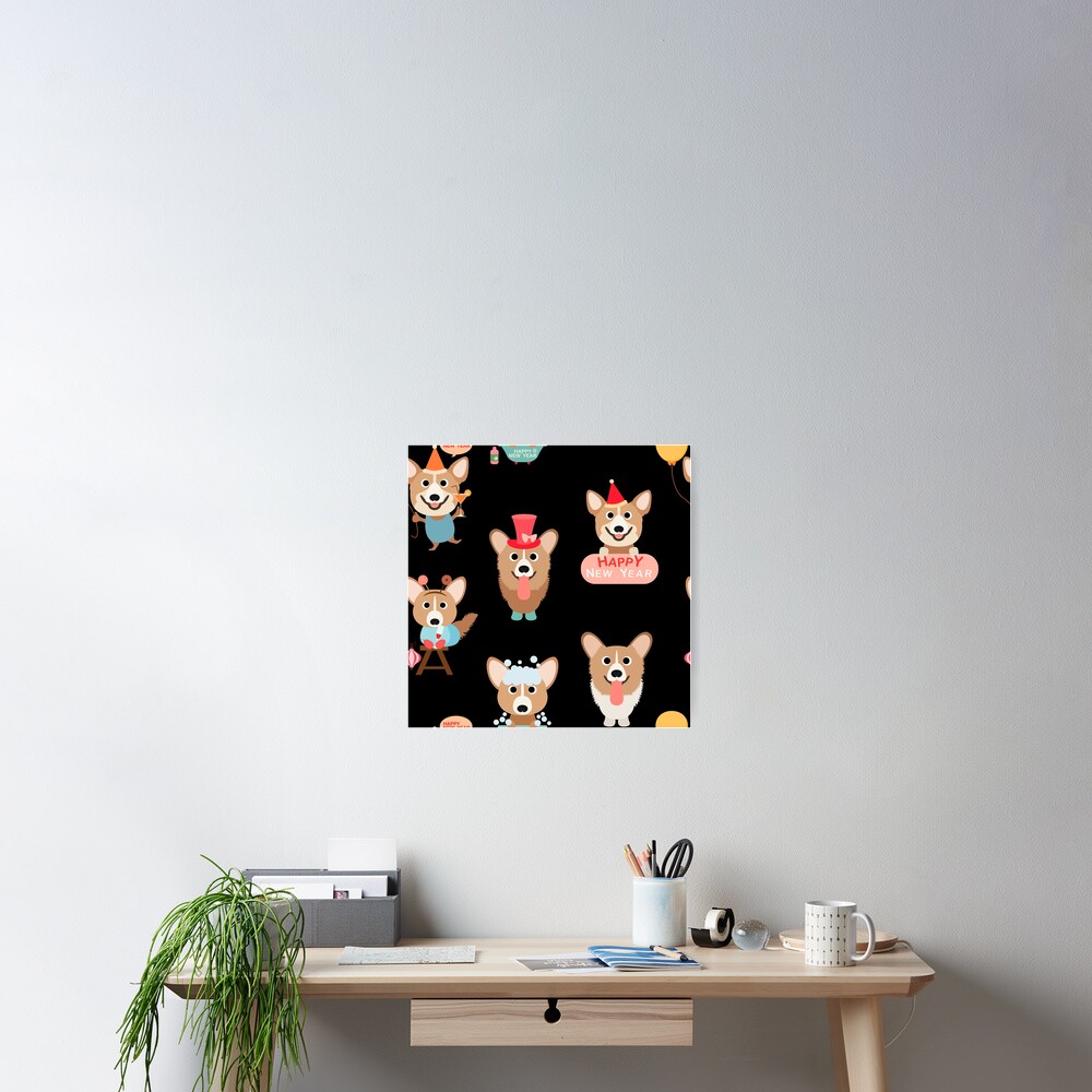 Corgis - Happy New Year Poster